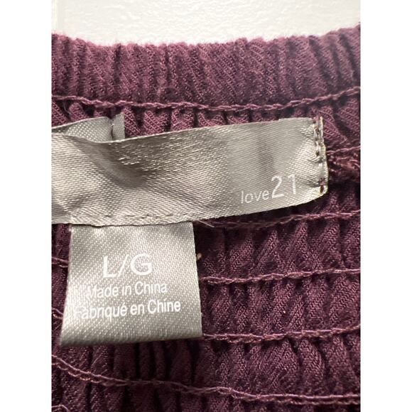 Love21 Women’s Spaghetti Strap Ruched Bust Front Zipper Mini Dress Size L Purple - Picture 2 of 3